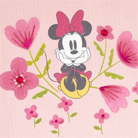 Disney Minnie Mouse Among Flowers Mothers Day Card Greeting Cards