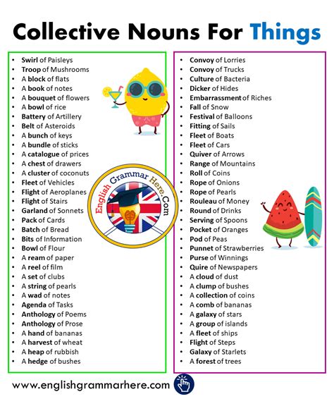Collective Nouns For Things In English English Grammar Here