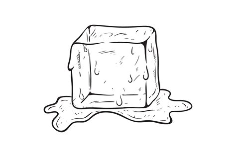 Melted Ice Cube With Doodle Style Graphic By Padmasanjaya · Creative