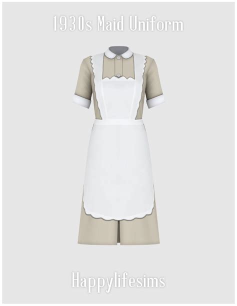 1930s Maid Uniform Set At Happy Life Sims Sims 4 Updates