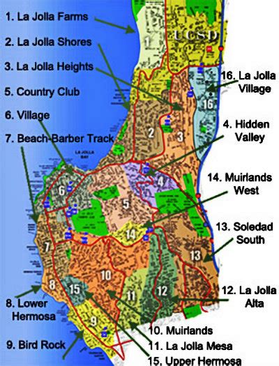 La Jolla San Diego Zip Code Map