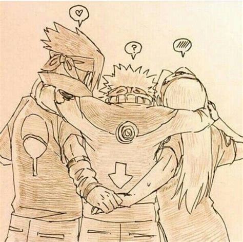 Team 7 Naruto Sakura Sasuke Holding Hands Couple Cute Funny