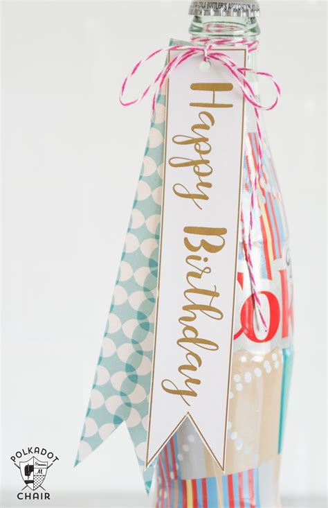 You get showered with love and gifts from those you love, but you also have the option to score free stuff from businesses you love. Free Printable Bottle Tags | Happy birthday printable ...