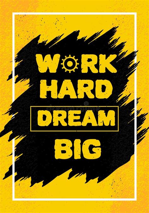 Work Hard Dream Big Vector Motivational Quote Poster Stock Vector