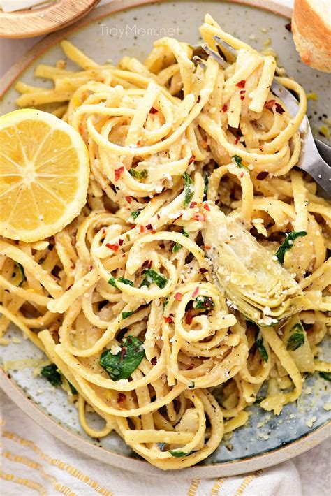 One Pot Lemon Artichoke Pasta VIDEO TidyMom