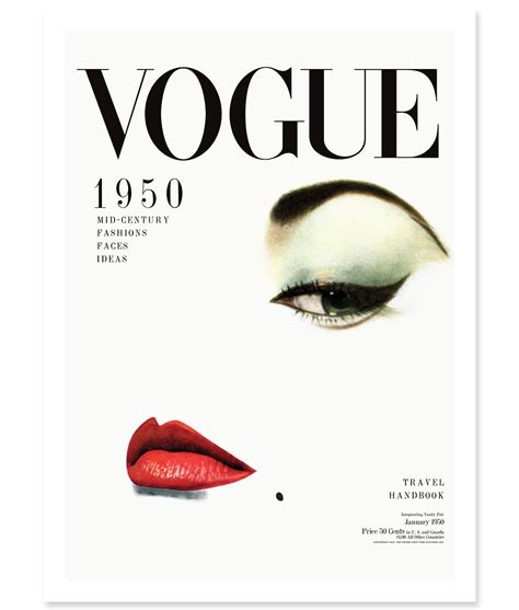 1950 Vogue Cover Wall Vogue Covers Art Vintage Vogue Covers