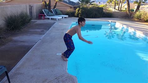Taylor Jumps Into Freezing Cold Pool Youtube