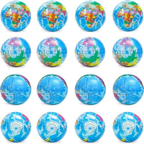 Buy Koogel 16 Pcs Globe Squeeze Balls 3 Inch Earth Stress Relief Toys