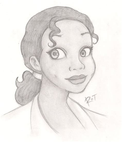 Princess Tiana Pencil Drawing