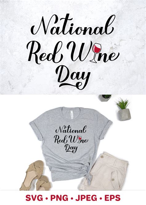 National Red Wine Day Hand Lettered Svg