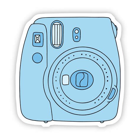 Blue Polaroid Instant Camera Aesthetic Sticker Waterproof Vinyl
