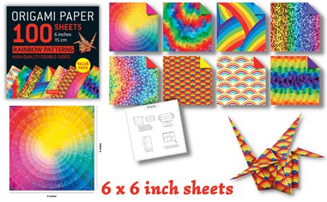 Origami Paper 100 Sheets Rainbow Patterns 6 15 Cm Tuttle Origami
