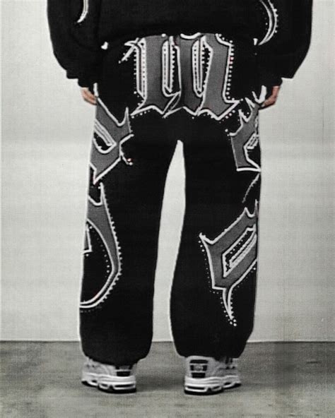 Monster Rhinestone Sweatpants Black Named Collective