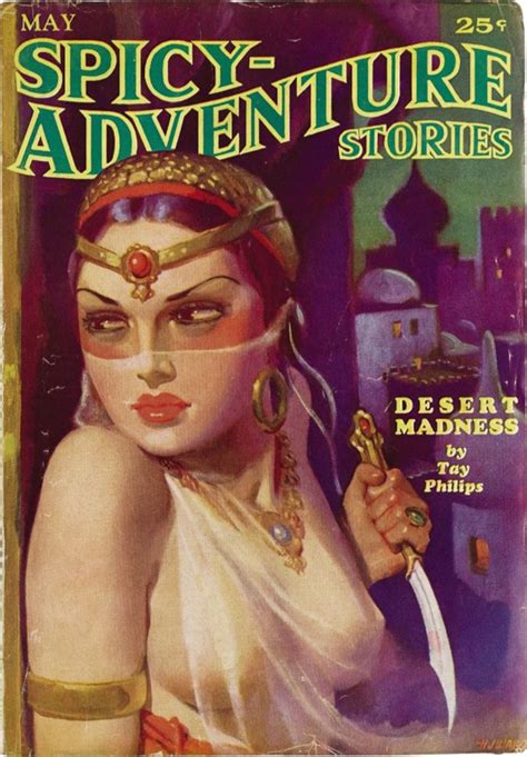 The Cover To Spicy Adventure Stories Magazine Shows A Woman Holding A Knife In Her Hand