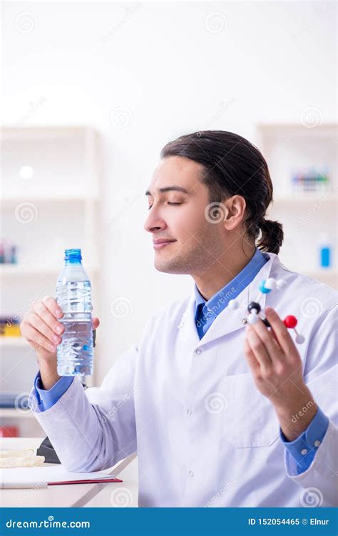 Young Male Chemist Experimenting In Lab Stock Image Image Of Molecule