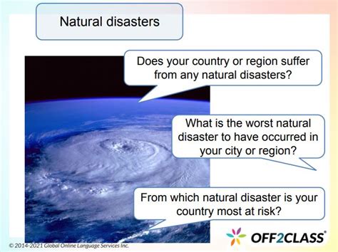 An Intermediate Esl Lesson Plan On Natural Disasters Lesson Plan