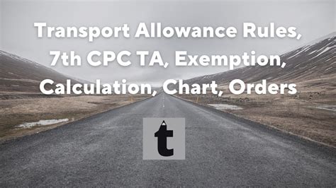 Transport Allowance Rules Th CPC TA Exemption Calculation Chart