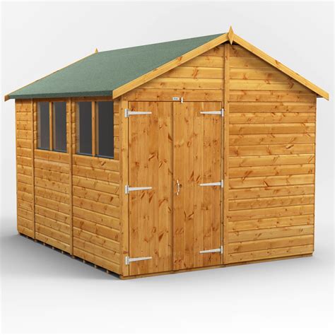 10 X 8 Premium Tongue And Groove Apex Shed Double Doors 4 Windows