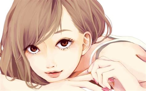Wallpaper Face Illustration Anime Girls Cartoon Black Hair Mouth Pink Soft Shading Eye
