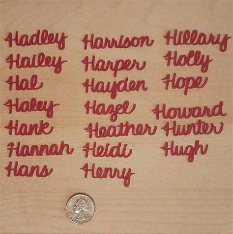 Handwritten H Names Choose Your Name Beginning With H Etsy