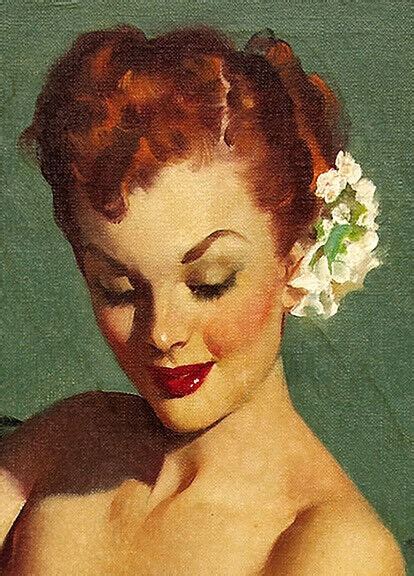 1950s Gil Elvgren Redhead Pin Up Girl Poster Fascination 11x14 Ebay