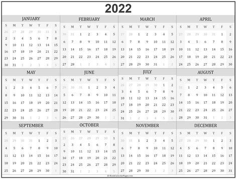 2021 2022 Year Calendar Printable Example Calendar Printable