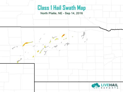 Live Hail Reports Hail Swath Map For North Platte Ne On Sep 14 2016
