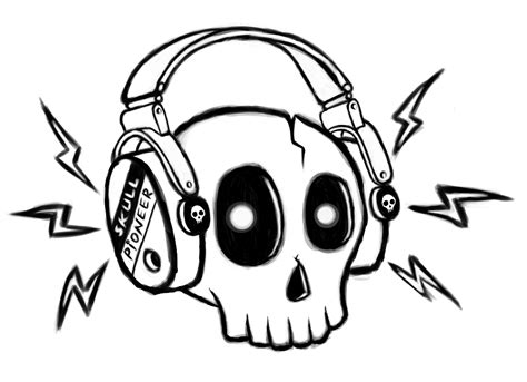 Start with the basics, you`ll find inspiring cool things to draw all over, epic drawing ideas worth a shot; Skull With Headphones Drawing at GetDrawings | Free download