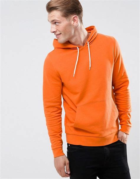 Asos Hoodie In Orange Orange Mens Sweatshirts Hoodies Reclaimed