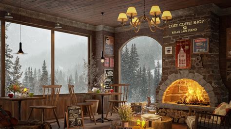 Cozy Winter Coffee Shop Ambience Instrumental Jazz Music For Studying