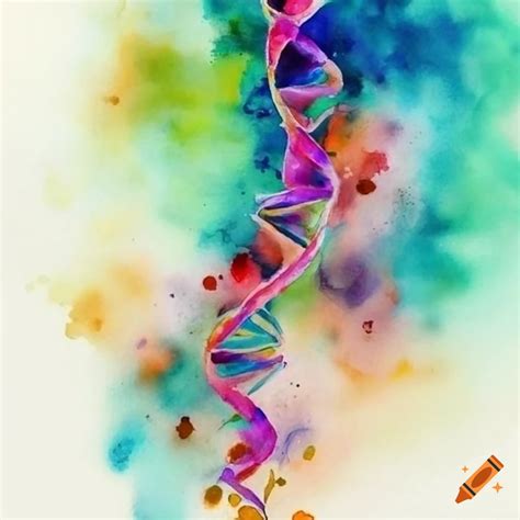 Watercolour Art Of Colorful Dna With Flowers On Craiyon