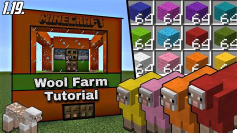 Wool Farm Minecraft 119 Easy Wool Farm Minecraft Bedrock 119 Youtube