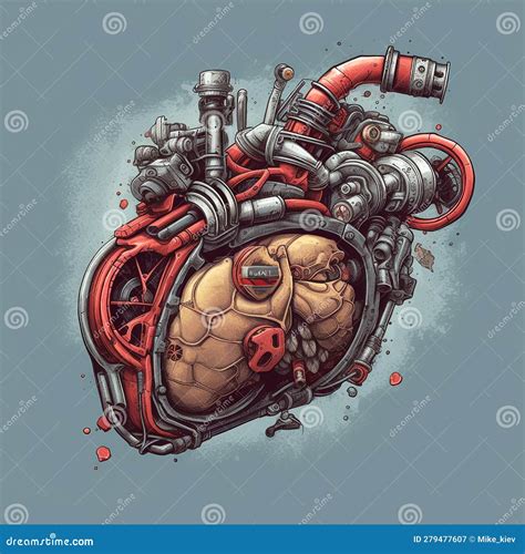 Heart Engine Concept Art Stock Illustration Illustration Of