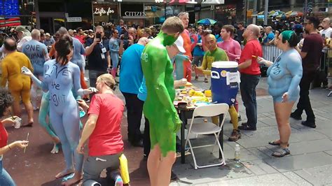 New York Nude Body Men Painting Times Square 14 June 2019 YouTube