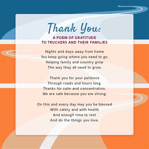 Today's truck drivers are trained professionals, carrying a commercial driver's license, adhering to a list of rules and regulations that would daunt many of us. Poems To Truck Drivers On The Road - GeloManias