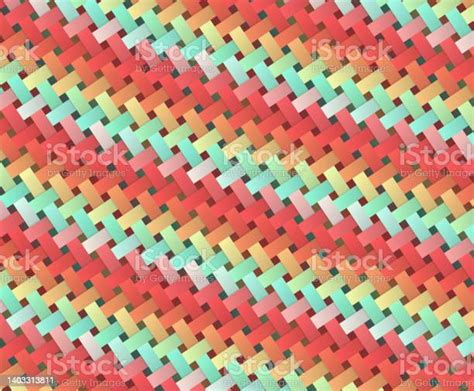 Colorful Interlaced Fiber Checkered Surface Elements Wicker Plastic