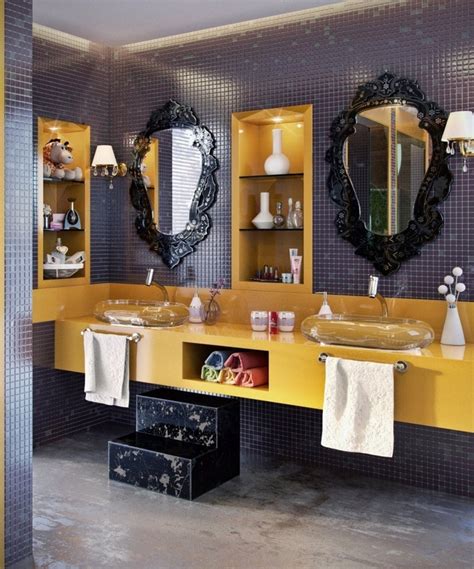 Have fun and happy halloween! Halloween Bathroom Decor in Gold and Black Tones