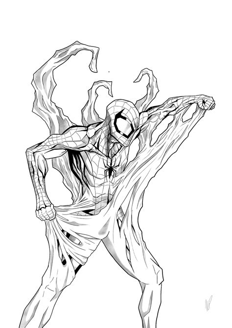 Spiderman Vs Symbiote Inks By Puekkers On Deviantart