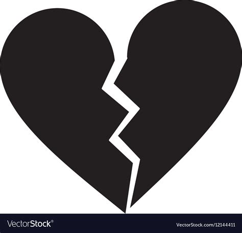 Silhouette Heart Broken Sad Separation Royalty Free Vector