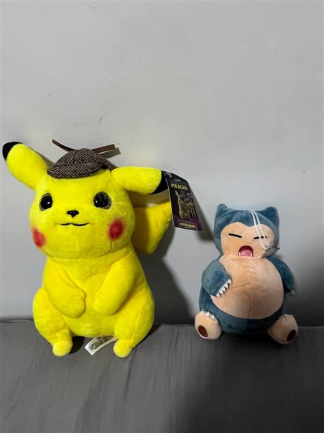 Detective Pikachu And Snorlax Plushie Hobbies And Toys Toys And Games On