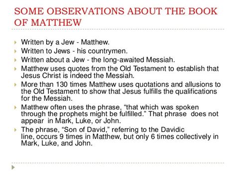 The book of matthew