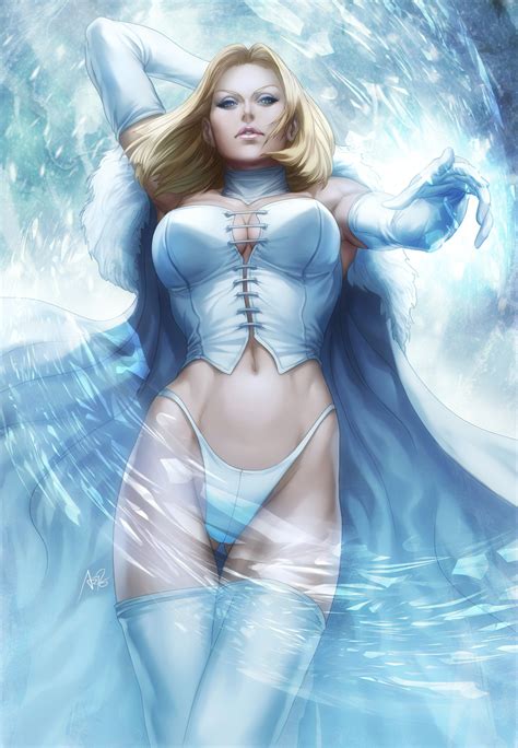 Wallpaper Beautiful Blonde Cold Emma Frost Lingerie Looking At Viewer Sexy White X Men