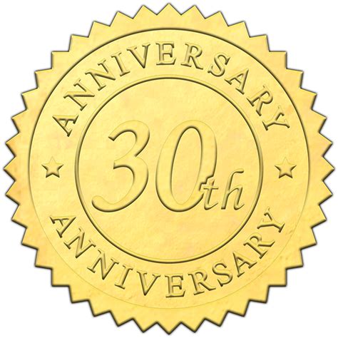 Gold 30th Anniversary Seal Sticky Business