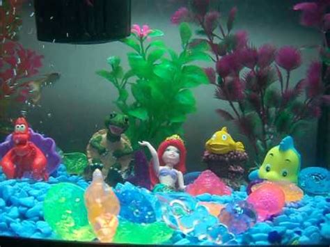 Mermaid and fish in a black frame. Disney The Little Mermaid Fish Tank - YouTube