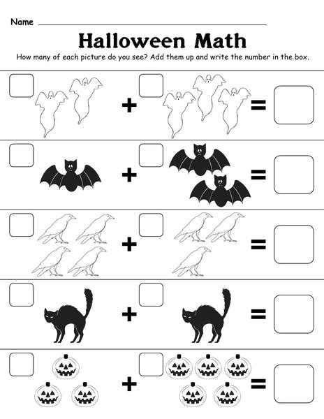 Printable Halloween Themed Addition With Pictures Worksheet Supplyme