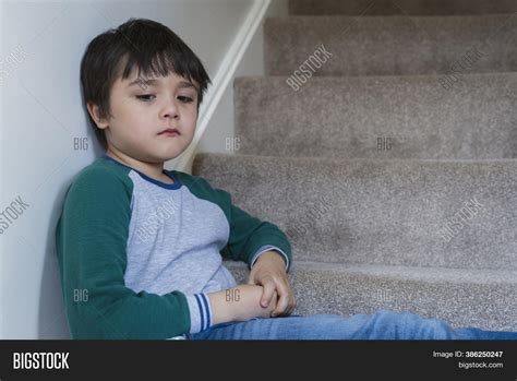 Sad Asian Boy Sitting Image And Photo Free Trial Bigstock