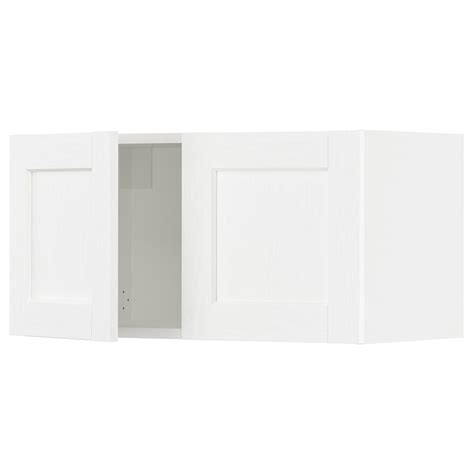 Sektion Wall Cabinet With 2 Doors White Enköpingwhite Wood Effect