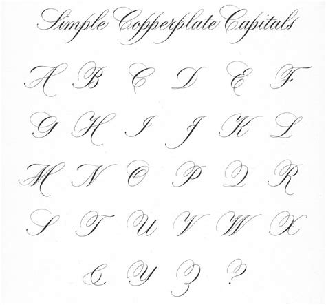 Copperplate Script Simple Capitals Arts And Crafts Calligraphy