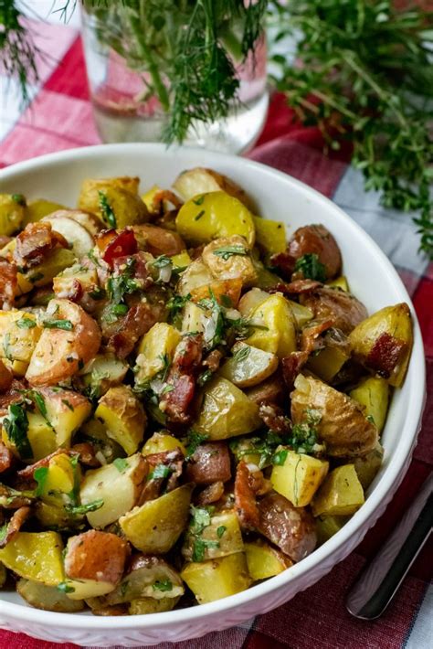 To be more specific, it's my scalloped potatoes and roasted potatoes that are most loved and most requested. Herb Roasted Potato Salad - What the Forks for Dinner?