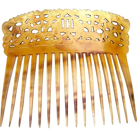 Comb My Hair In Spanish - Regency steer horn hair comb Spanish mantilla style hair accessory